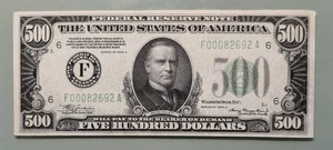 Billete de 500 dólares de la Reserva Federal de 1934 raro #96337 - Imagen 1 de 6