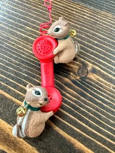 Hallmark Keepsake Ornament 1992 Friendship Line Chipmunk Telephone Vintage - Picture 1 of 8