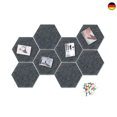Selbstklebend Korkplatte 6-Eck 22x19cm Filz Pinnwand Deko - Bild 1 von 4