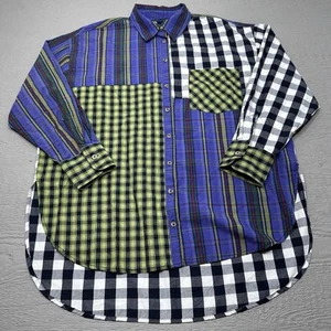 NEW Maeve Shirt Womens Large Multicolor Check Plaid Button Up Anthropology - Picture 1 of 13