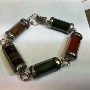 SCHOTTISCHES STERLING MEHRERE ARTEN VON STEINEN FACETTIERTES ARMBAND (S981) - Bild 1 von 8