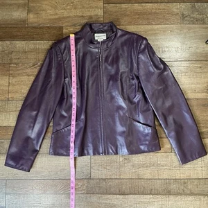 Size M - Pendleton Womens Leather Purple Jacket Coat Zip Up SHIPS ASAP - Picture 1 of 8