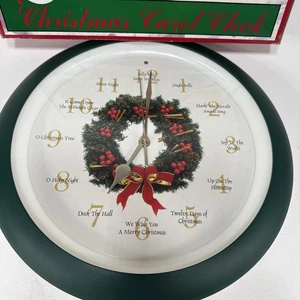 Feldstein Christmas Carol Clock Holiday Wreath Songs Hourly Chime Light Sensor - Picture 1 of 14