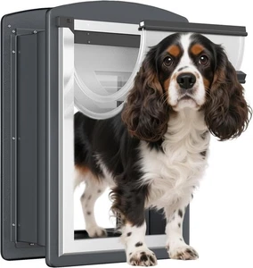 Puerta para Perro para Pared, Marco de Acero Puerta para Perrito con Túnel Telescópico, MEDIANA - Imagen 1 de 6