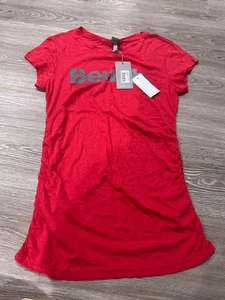 Bank. Rotes kurzes Flügelärmeliges Damen-T-Shirt U-Ausschnitt Tee Pullover Oberteil M neu - Bild 1 von 2