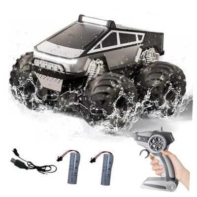 Coche Anfibio Control Remoto, 1:18 RC Todoterreno Monster Truck Juguetes para Gris Foto 1 de 4