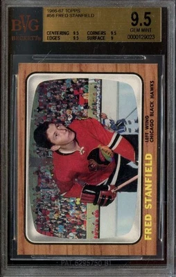 1966-67 TOPPS #56 FRED STANFIELD BVG 9.5 BLACKHAWKS *DS12675 - Image 1 of 2