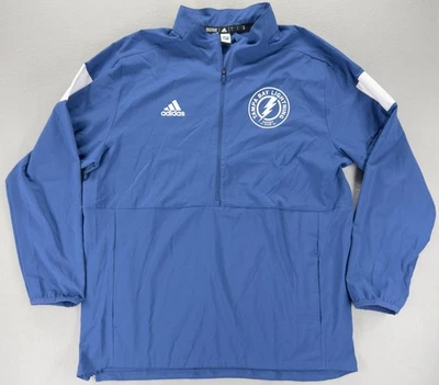 Adidas Tampa Bay Lightning Aeroready Quarter Zip Pullover Jacket Mens L NHL Blue - Image 1 of 4