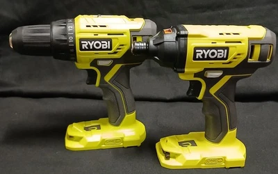Ryobi One+ 18V Combo Set -1/2" 2-Spd Drill Driver & 1/4" Impact Driver TOOL ONLY - Image 1 of 4