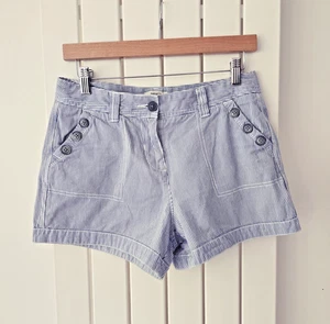 Papaya Shorts Size 10 Blue and White Stripped 100% Cotton - Picture 1 of 10
