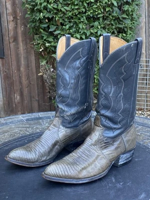 Botas de Vaquero del Oeste Lagarto Exótico J Chisholm De Colección Para Hombres Talla 11 D Hechas en EE. UU. Foto 1 de 4