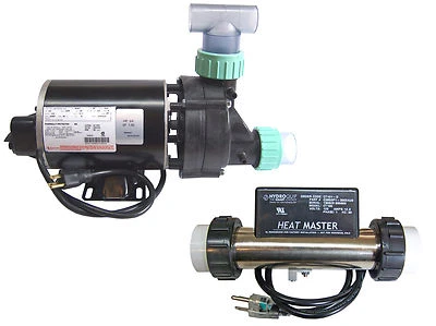 HYDRO THERMIX Whirlpool Bathtub Jet Pump & Heat Master Inline Heater System w/ Unions & Tee