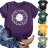 New Women's Summer Short Sleeve Casual T Shirt Blouse Print Basic Tee Tops