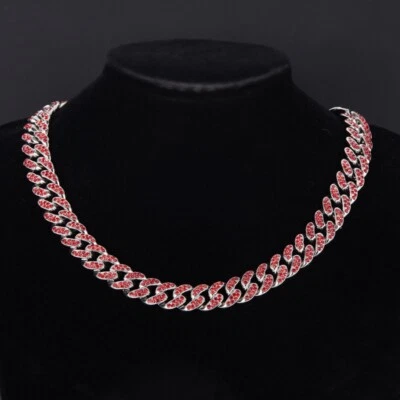 Gargantilla de cadena de eslabones cubanos hip-hop de 13 mm circonita cúbica para citas fiesta joyas regalos nuevo Foto 1 de 4