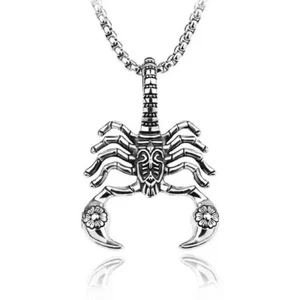 Herren Halskette Edelstahl 316 mit Skorpion Anhänger Silber Männer Halskette - Bild 1 von 2