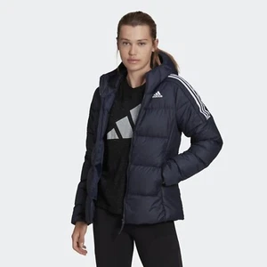 adidas Womens Jacket Essentials Down Midweight Navy Coat SALES XS S - Picture 1 of 5