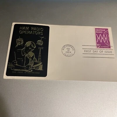 1964 Early Sarzin Ham Radio Operators Metallic Cachet #1260 Anchorage, Alaska - Image 1 of 3