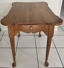 Ethan Allen Maple Collection Porringer Top End Table With Drawer