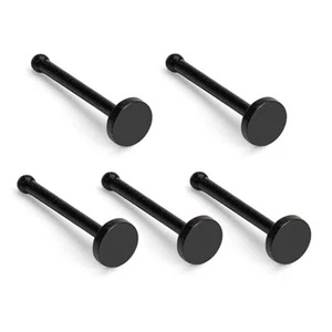 5 Pc 18g Black BioFlex Acrylic Flat Top Nose Retainers Nose Studs Ring - Picture 1 of 4