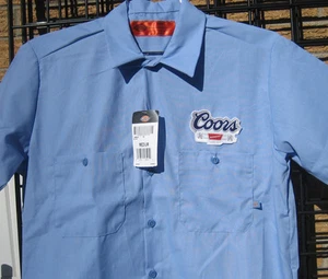 new COORS light DICKIES uniform Workshirt Shirt Beer Delivery Brewery Patch work - Picture 1 of 12