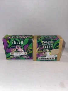 2 Faith in Nature All-Natural Ingredient Lavender & Geranium Shampoo Bar 3 oz - Picture 1 of 2