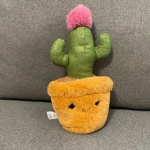 FAO Schwarz Saguaro Cactus 10" Stuffed Plush Plant Houseplant Face Green a - Picture 1 of 7