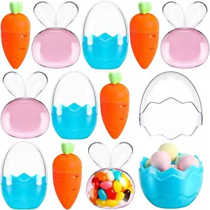 24 Pcs Fillable Easter Carrots Easter Bunny Eggs Containers Plastic Carrot Ea... - Picture 1 of 7