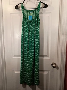 Touch Express Dress Size L Green And White Sleeveless - Picture 1 of 8