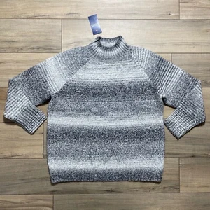 Chaps Women's Ombre Raglan Long Sleeve Mock Neck Sweater Size XL Gray - Picture 1 of 11