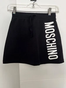 MOSCHINO Teen Black Mini Jersey Stretch Logo Skirt - Picture 1 of 6