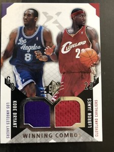2004 SPX Lebron James And Kobe Bryant Winning Combos Jersey Card