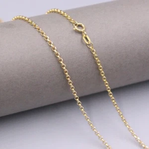Reine Au750 18K Gelbgold Kette 2 mm Kabel Rolo Glieder Halskette 2,7-2,9 g 23,6 Zoll - Bild 1 von 5