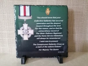 UDR CGC Queens Award Photo Slate (Ulster Defence Regiment) - Picture 1 of 2