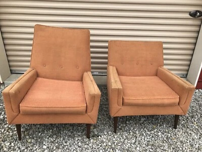 PAIR MID CENTURY MODERN DANISH MODERN 1950’s LOUNGE CHAIRS by Prestige - Image 1 of 4