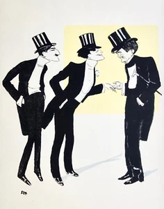 SEM, Paris, conversation, L. CAPPIELLO, F. de CROISSET, P. HERVIEU, costume 1900 - Imagen 1 de 2