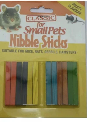 CLASSIC PETS 2 Packs Classic Nibble Sticks Fruity Gnawing Chews Gerbil Mice Hamsters Etc