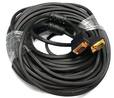 100 FEET FT FOOT SVGA VGA M/M LCD LED Monitor GOLD Cable 100FT Male to Male -NEW - Image 1 of 3