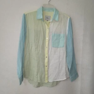 Rails Shirt Womens XS Ellis Mint Color Block Lightweight Long Sleeve Button Up - Picture 1 of 14