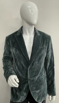 Blazer de terciopelo para hombre John Varvatos en azul aceitado talla:56 nuevo con etiquetas $1498 Foto 1 de 3