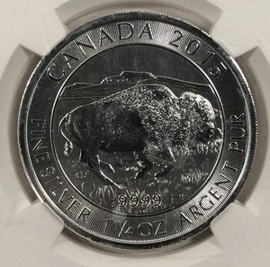 2015 Canada Bison $8. NGC MS70. 1.25oz Silver. Early Release. - Picture 1 of 5