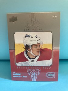 Cole Caufield 2021-22 Rookie UD Superstar Honor Roll Card #HR-12. Canadians.