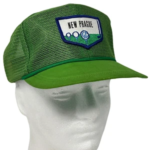 Vintage 80er Neu Prag Golfschläger Trucker Mütze Kappe Grün Golfer Golfen Full Mesh - Bild 1 von 12