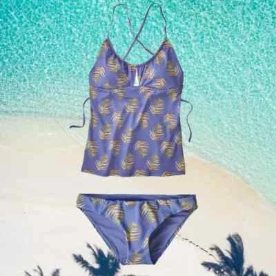 Patagonia Tankini Swimsuit Top & Bottom SAVE OVER $100 Light Violet Blue NEW SM - Image 1 of 4