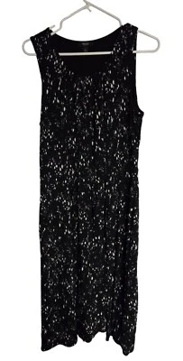 Vestido Vaina Simply Vera Wang Para Mujer Grande Negro Imitación Envolvente Sin Mangas Midi Foto 1 de 4