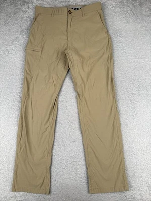 Calça masculina UB Tech 34 bege perna reta bolso com zíper náilon acampamento caminhada 34x34 - Imagem 1 de 4