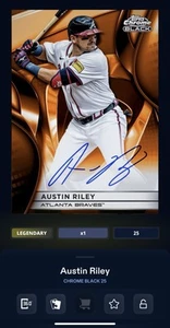 2025 TOPPS BUNT DIGITAL CHROME BLACK AUSTIN RILEY ORANGE AUTO LEGENDARY /25 - Picture 1 of 2