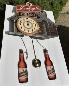 LEINIES Indianer LODGE PENDELUHR selten Bar Dekor funktioniert Flasche Leinenkugel - Bild 1 von 24