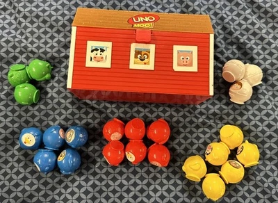 UNO Moo! Barn And Play Pieces. Mattel Children's Game - Not Complete - PARTS - Image 1 of 4