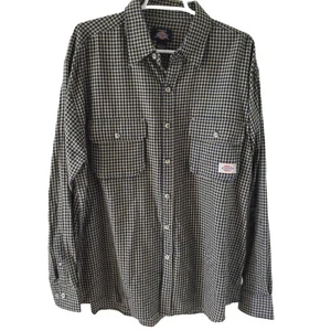 Dickies Flanellhemd türkis und gold kariert 100% Baumwolle leicht Herren Gr. L - Bild 1 von 4