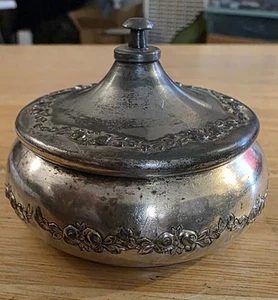 Antique Forbes Silver Co Victorian Dresser Plate, Trinket Box No 79 - Picture 1 of 13
